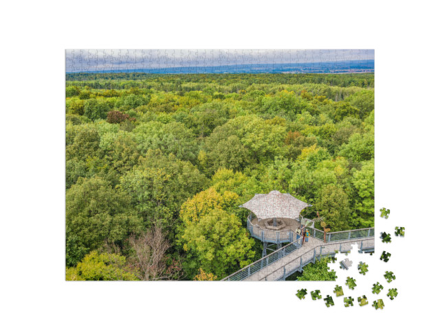 Puzzle 1000 pezzi „Passeggiata in cima ai boschi di faggio del Parco Nazionale di Hainich, Germania“