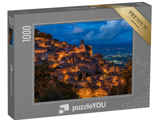 Puzzle 1000 pezzi „Patrica al tramonto, splendida cittadina in provincia di Frosinone, Lazio, Italia.“