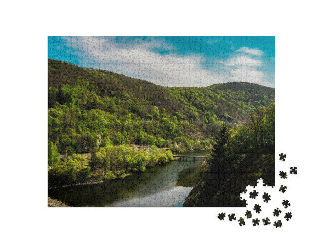 Puzzle 1000 pezzi „Natura sul lago Edersee in Assia, Germania“