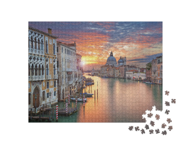 Puzzle 1000 pezzi „Canal Grande a Venezia, con la Basilica di Santa Maria della Salute sullo sfondo“