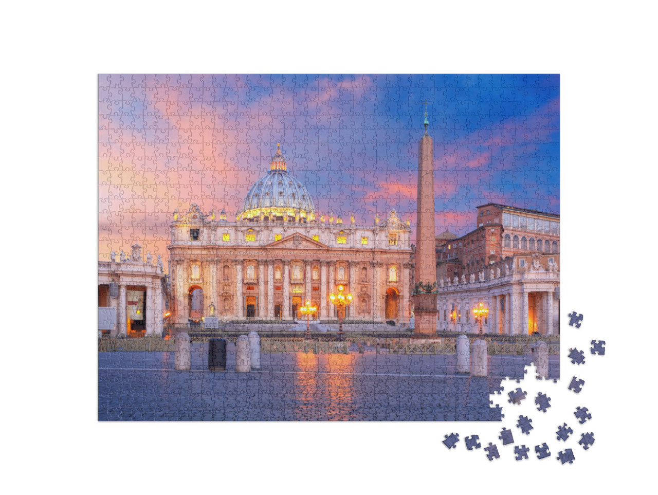 Puzzle 1000 pezzi „Alba sulla Città del Vaticano a Roma“