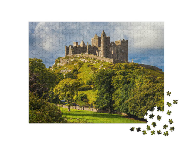 Puzzle 1000 pezzi „La roccia di Cashel in una luce spettacolare, Tipperary, Irlanda“