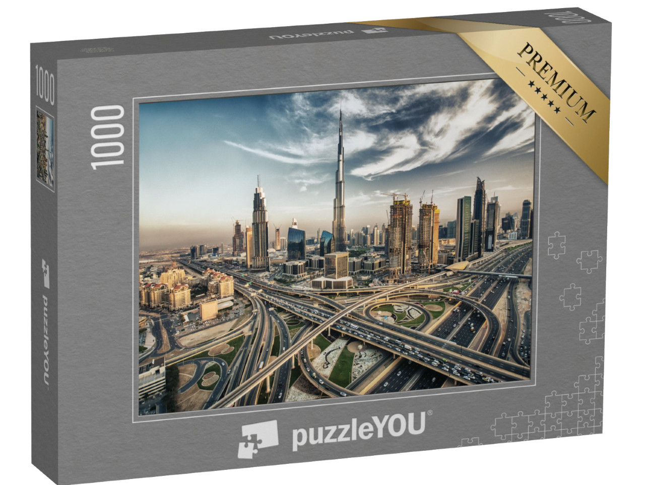 Puzzle 1000 pezzi „Lo skyline di Dubai con la città“