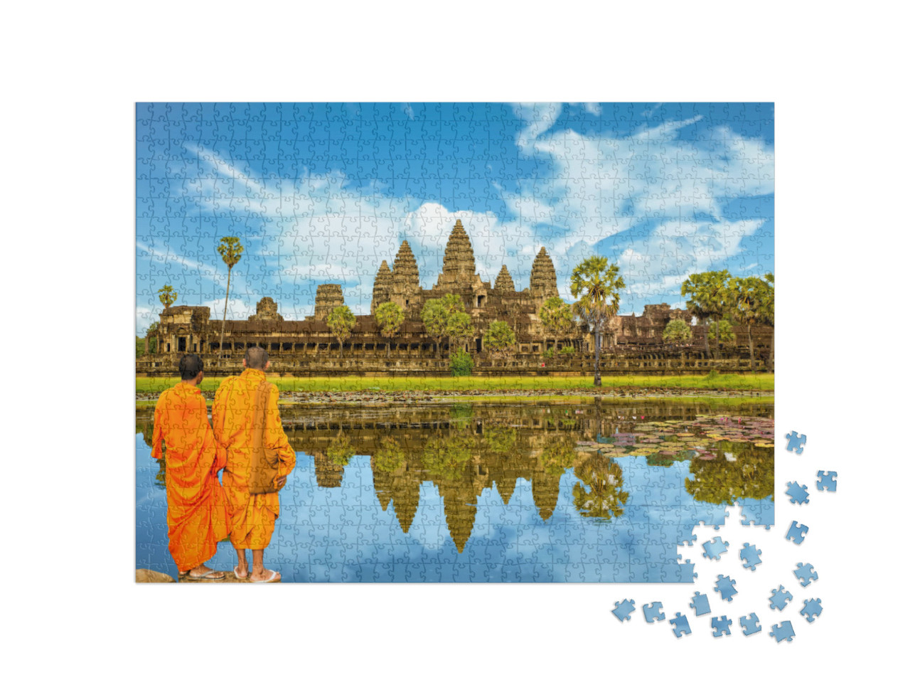 Puzzle 1000 pezzi „Angkor Wat: complesso di templi e monumento religioso più grande del mondo, Cambogia“