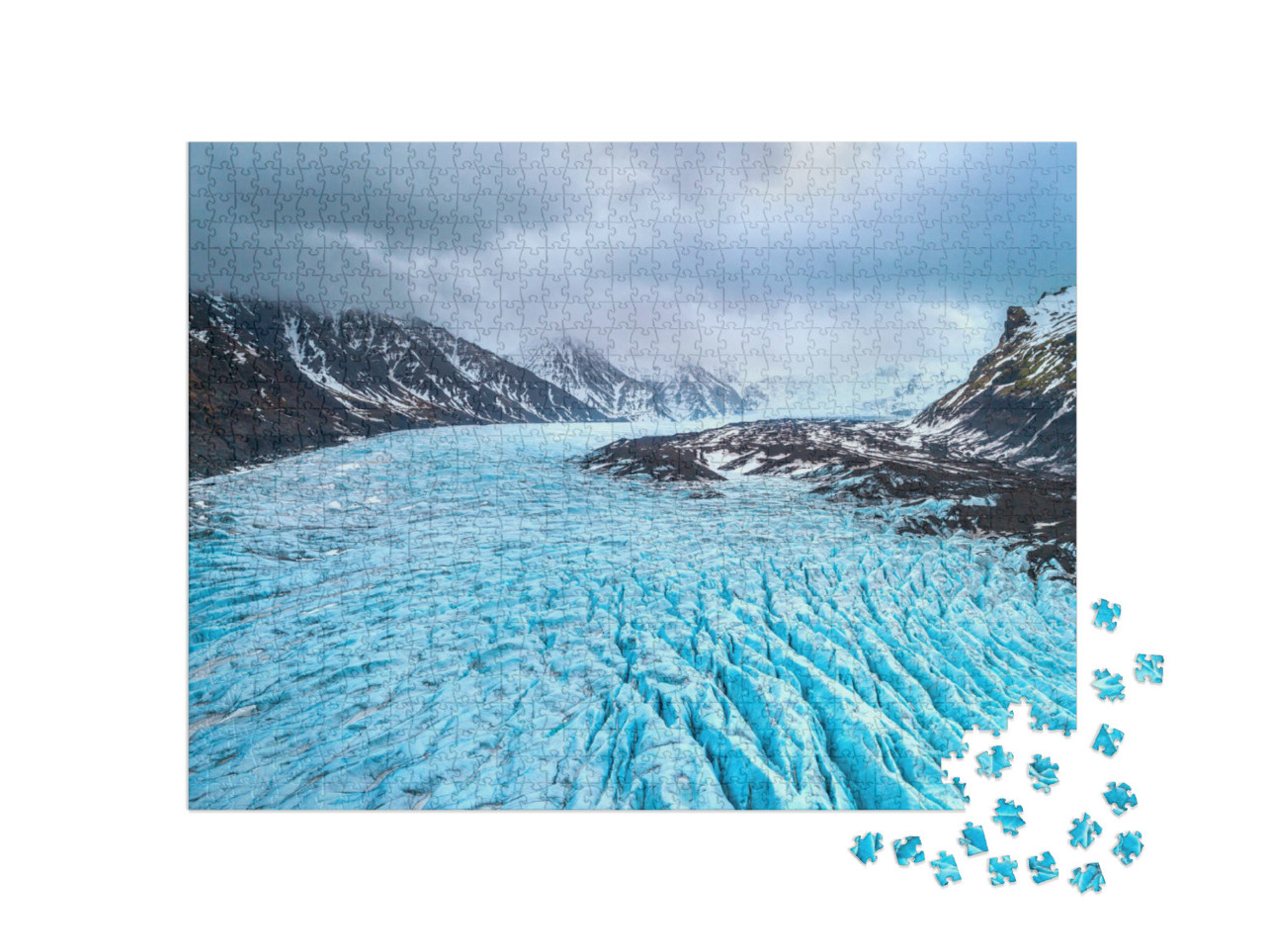 Puzzle 1000 pezzi „Ghiacciaio di Skaftafell, Parco Nazionale del Vatnajokull in Islanda“