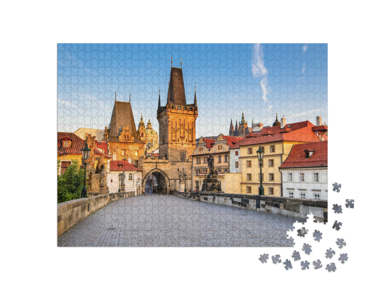 Puzzle 1000 pezzi „Praga, Repubblica Ceca: il Ponte Carlo sul fiume Moldava“