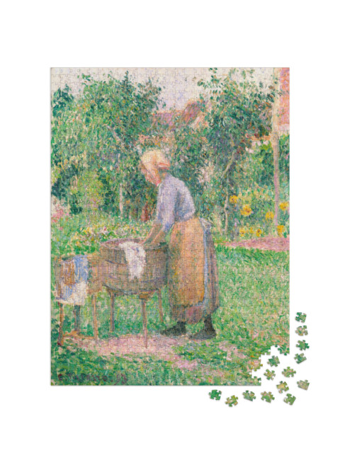 Puzzle 1000 pezzi „Camille Pissarro - Una lavandaia a Éragny“
