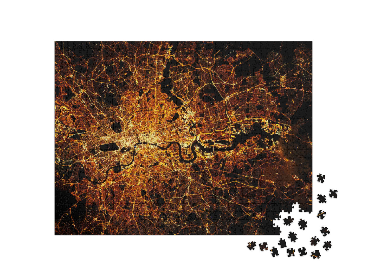 Puzzle 1000 pezzi „Londra con le luci di notte“