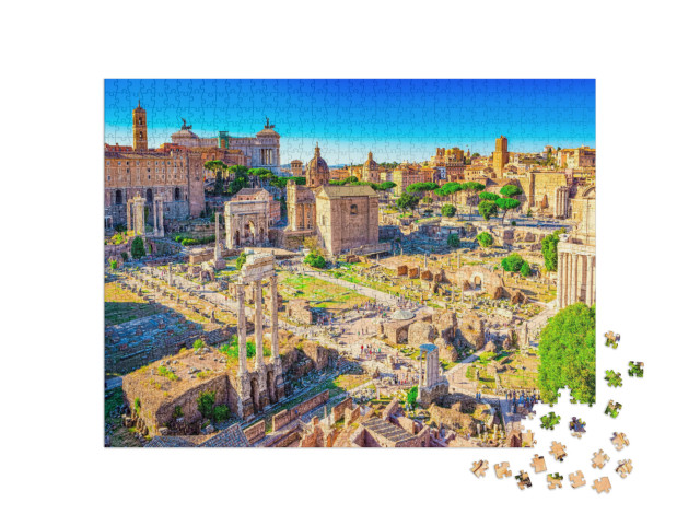 Puzzle 1000 pezzi „Foro Romano. Una Roma antica, bella, incredibile, dove ogni luogo è pieno di storia.“