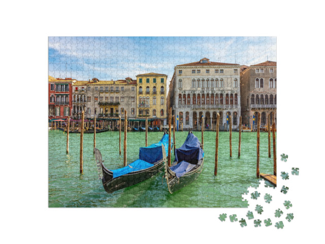 Puzzle 1000 pezzi „Gondole sul Canal Grande a Venezia, Italia“