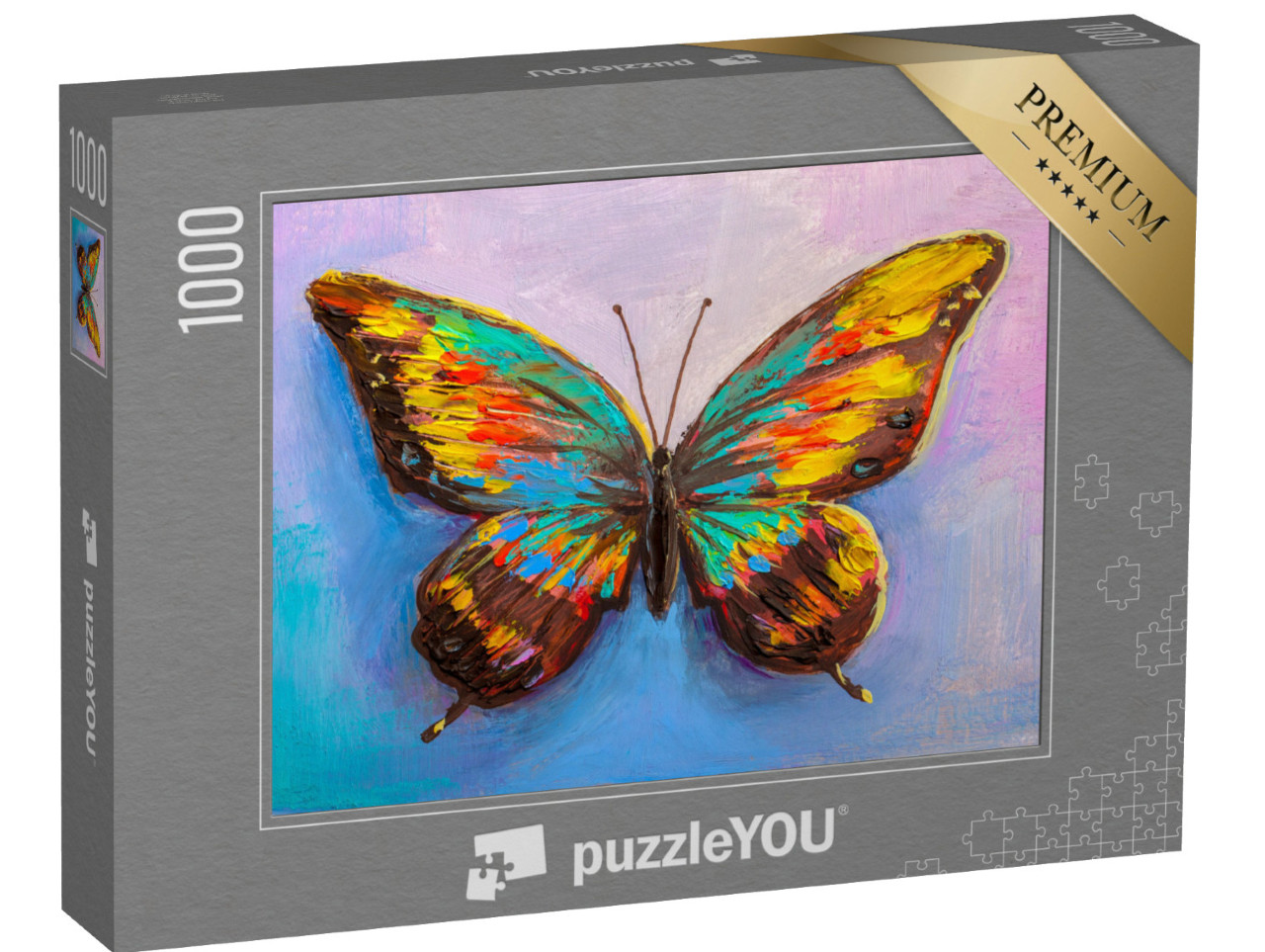 Puzzle 1000 pezzi „Pittura ad olio, bella farfalla“