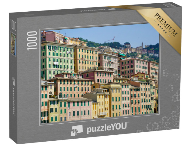 Puzzle 1000 pezzi „Le case colorate della città costiera italiana di Camogli, in Liguria“