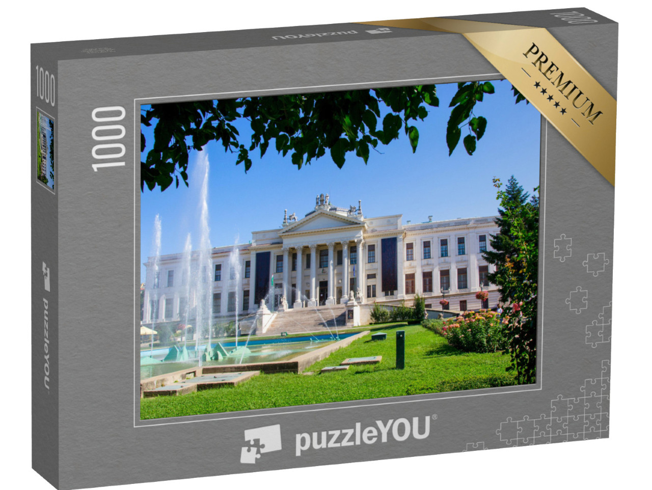 Puzzle 1000 pezzi „Il bellissimo roseto fiorito di Szeged, Ungheria“