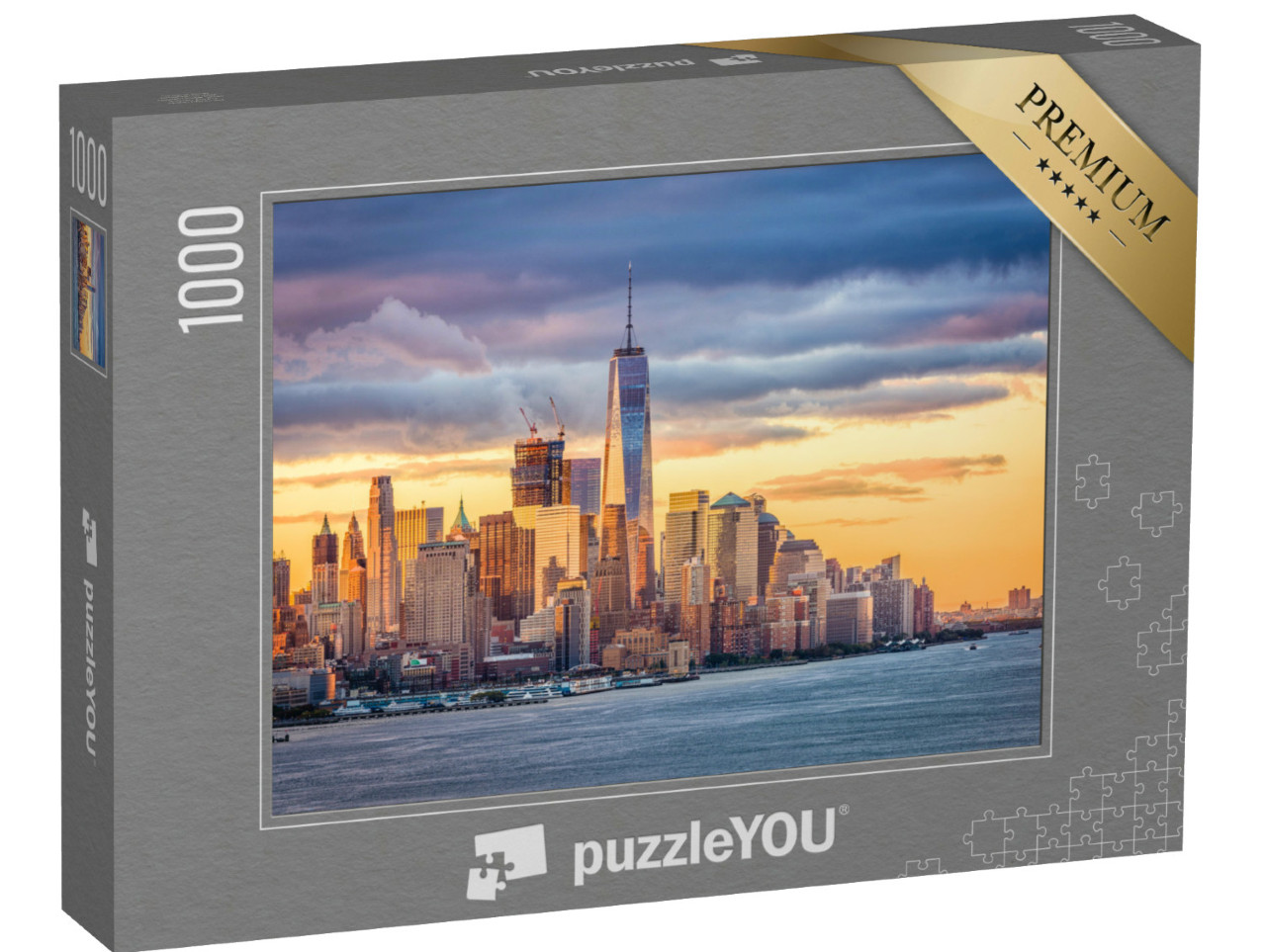 Puzzle 1000 pezzi „Il quartiere finanziario di New York sul fiume Hudson“