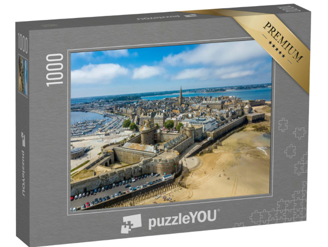 Puzzle 1000 pezzi „Veduta aerea di Saint Malo, città dei bucanieri, Bretagna, Francia“