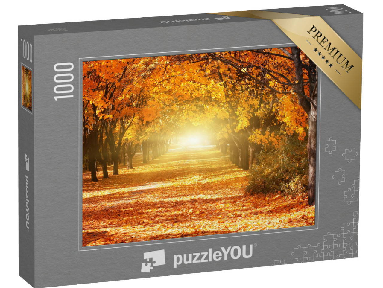 Puzzle 1000 pezzi „Viale degli alberi d'autunno dorati“