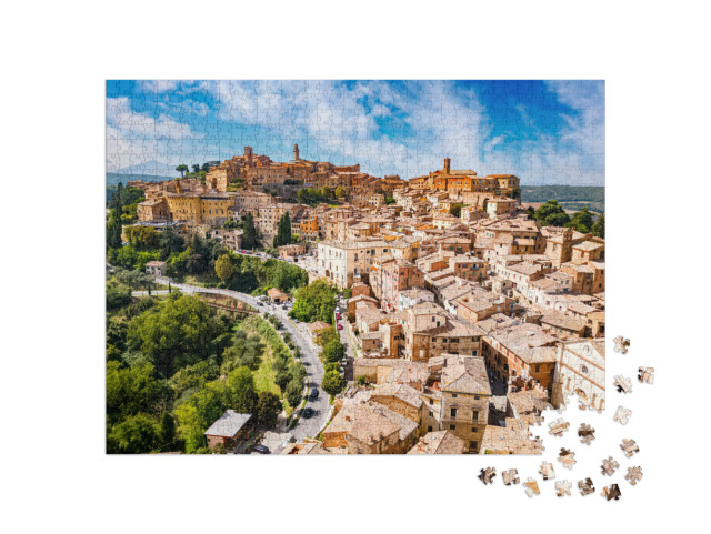 Puzzle 1000 pezzi „Montepulciano, città collinare medievale e rinascimentale della provincia di Siena, nel sud della Toscana“