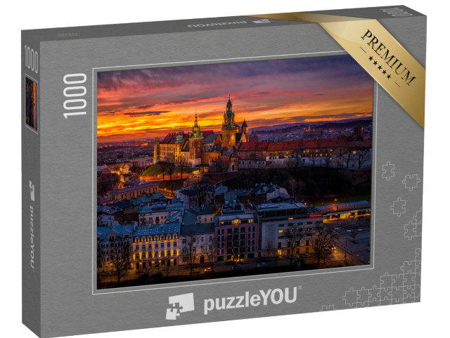 Puzzle 1000 pezzi „L'alba sul castello di Wawel, Cracovia, Polonia“