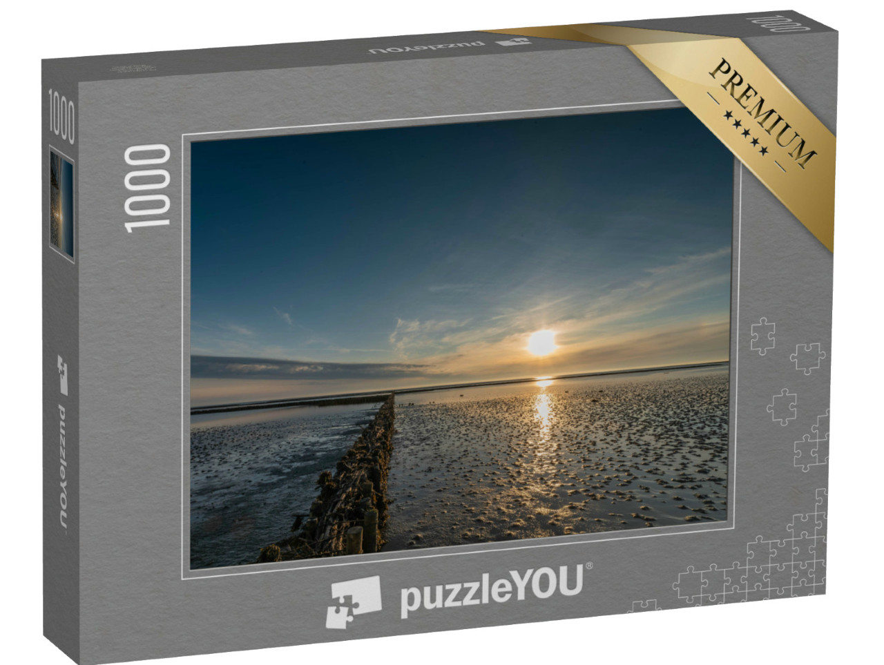 Puzzle 1000 pezzi „Tramonto sul Mare di Wadden, Frisia Settentrionale“