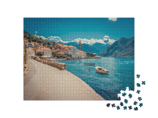 Puzzle 1000 pezzi „La pittoresca baia di Boka Kotor, Montenegro“