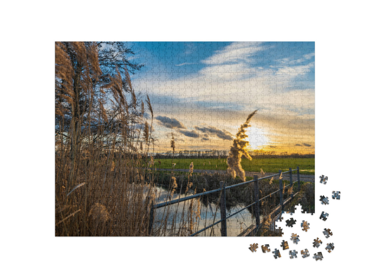 Puzzle 1000 pezzi „Tramonto nella Spreewald“