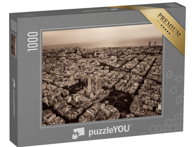 Puzzle 1000 pezzi „Vista aerea della Basilica della Sagrada Familia, Barcellona, Spagna“