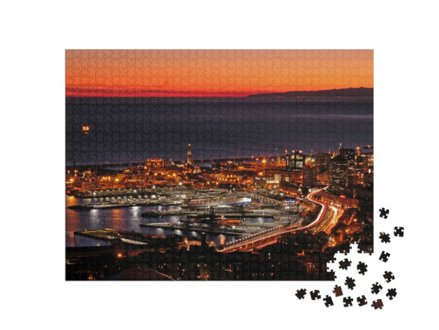 Puzzle 1000 pezzi „Genova di notte, Italia“