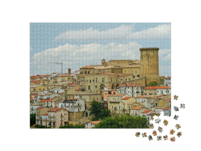 Puzzle 1000 pezzi „Panorama del borgo medievale di Tricarico,Matera,Basilicata,Italia“