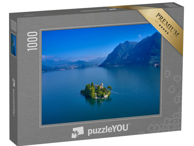 Puzzle 1000 pezzi „L'isola solitaria di Isola nel lago d'Iseo. Castello di Loreto, Italia settentrionale“