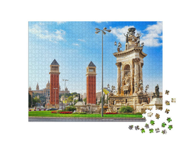 Puzzle 1000 pezzi „Vista di Placa De Espanya a Barcellona“