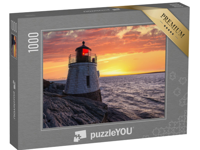 Puzzle 1000 pezzi „Faro arancione al tramonto“