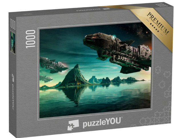 Puzzle 1000 pezzi „Astronavi futuristiche sull'oceano“