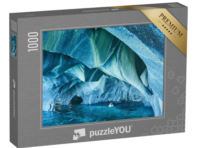 Puzzle 1000 pezzi „Grotte di marmo turchese della Patagonia, Cile“