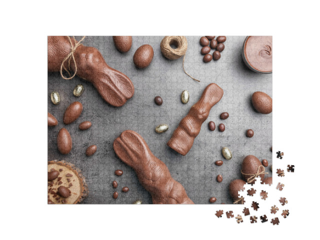 Puzzle 1000 pezzi „Deliziosi coniglietti di Pasqua al cioccolato“