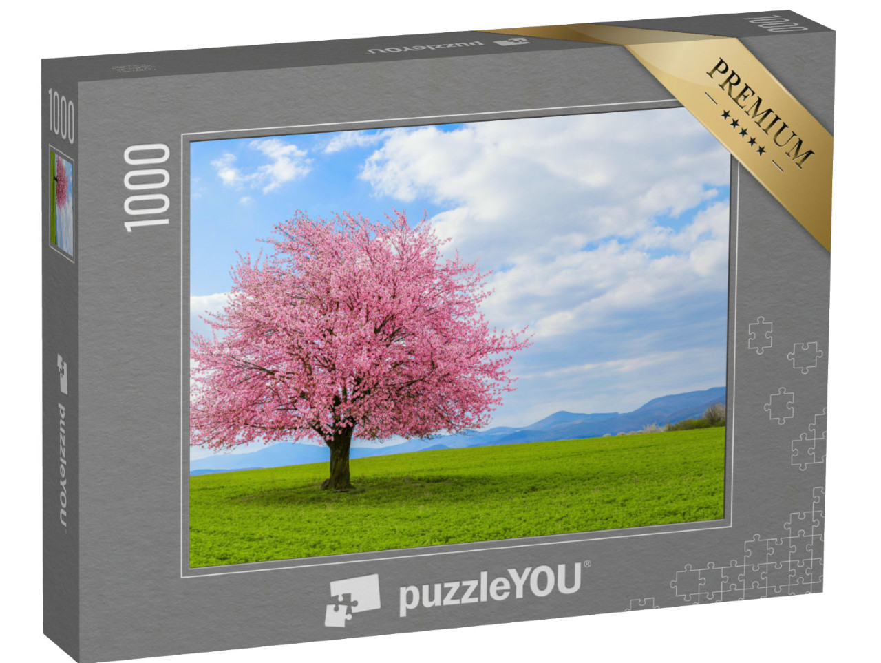 Puzzle 1000 pezzi „Primavera in natura con un albero in fiore“
