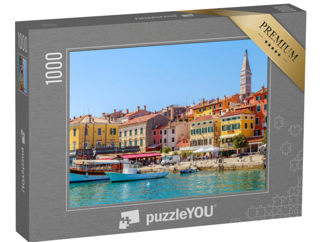 Puzzle 1000 pezzi „La colorata Rovigno con il porto, Istria, Croazia“