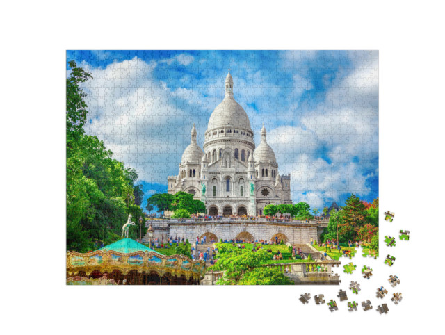 Puzzle 1000 pezzi „La splendida Basilica del Sacro Cuore, Montmartre, Parigi“