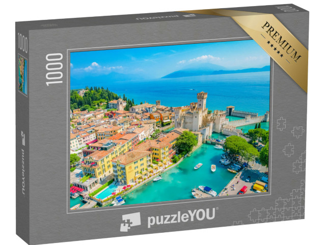 Puzzle 1000 pezzi „Castello della Rocca Scaligera a Sirmione, Lago di Garda, Italia. Lago di garda“