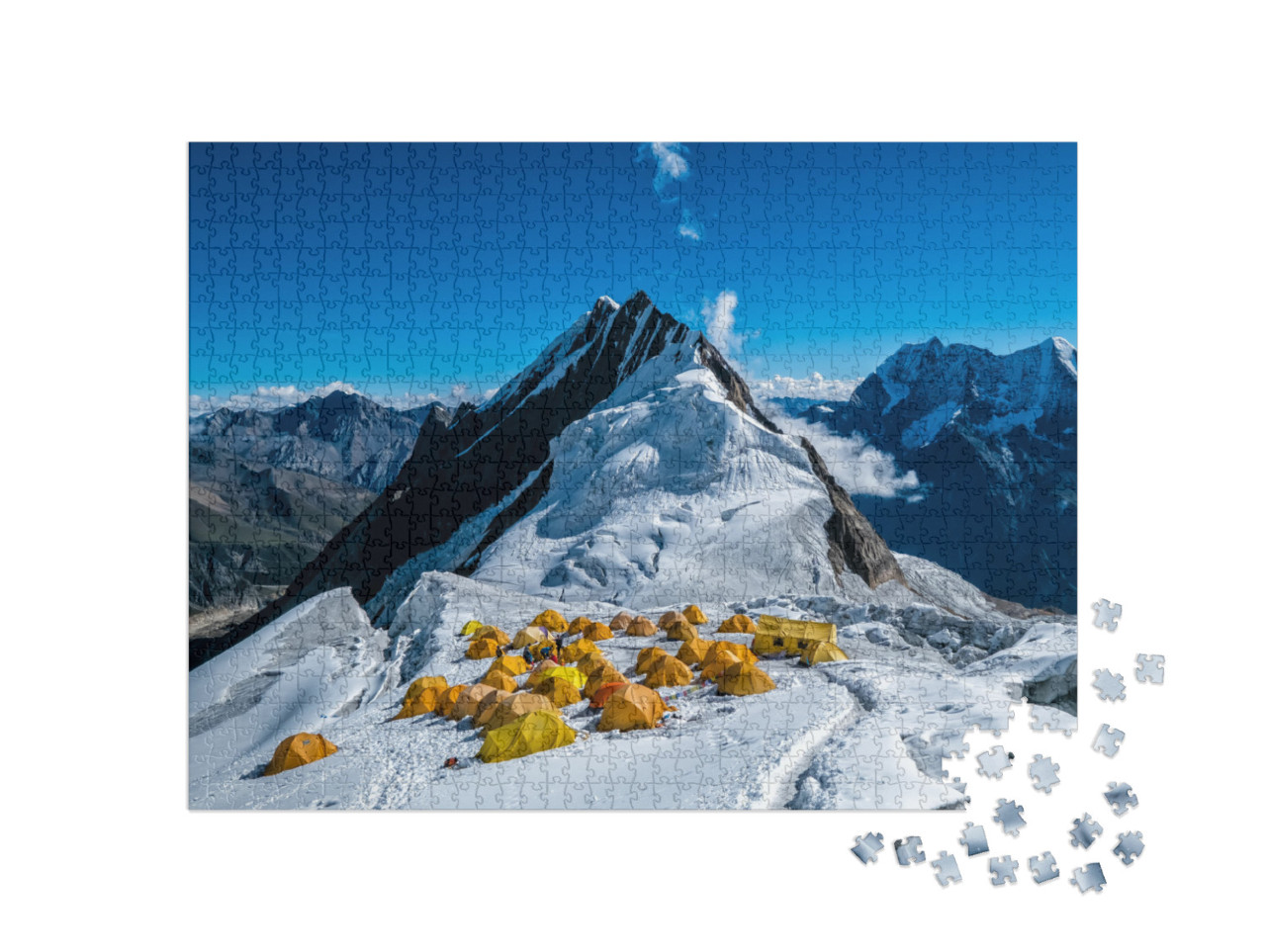 Puzzle 1000 pezzi „Campo alto sulla cima del Manaslu in Himalaya“