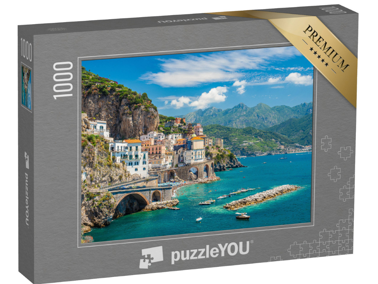 Puzzle 1000 pezzi „Atrani, sulla famosa Costiera Amalfitana, Italia“