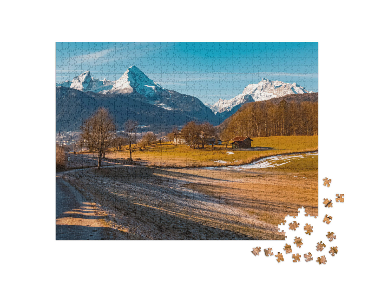 Puzzle 1000 pezzi „Watzmann e Hochkalter Berchtesgaden, Baviera“