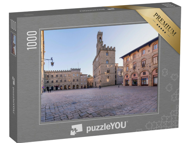 Puzzle 1000 pezzi „Piazza dei Priori nella luce del pomeriggio, Volterra, Pisa, Toscana, Italia“
