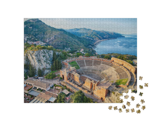 Puzzle 1000 pezzi „Italia Europa Sicilia città Taormina natura mattina“