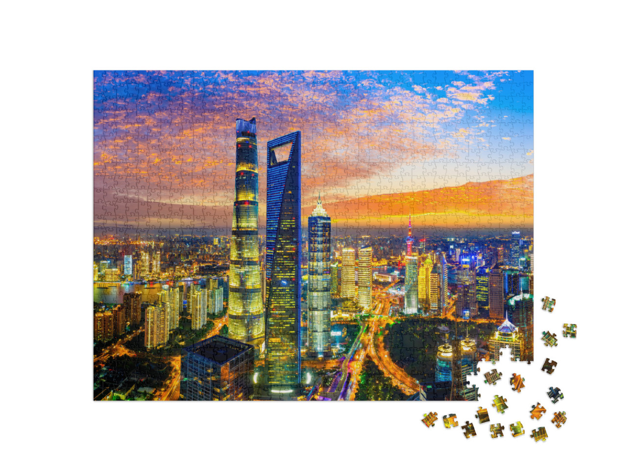 Puzzle 1000 pezzi „Shanghai di notte“