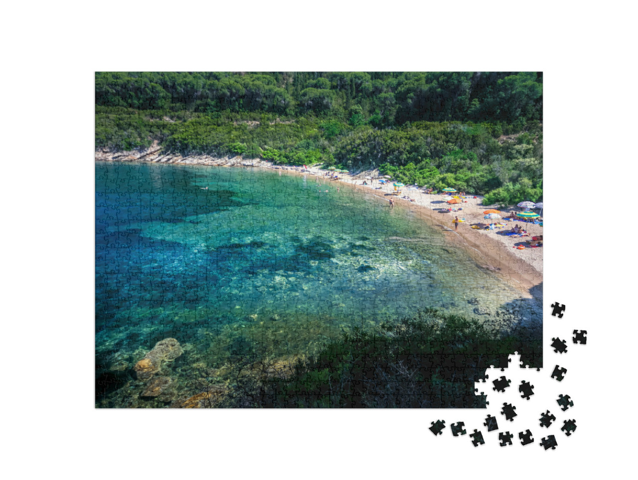 Puzzle 1000 pezzi „La bellissima spiaggia dell'Isola d'Elba, Toscana“