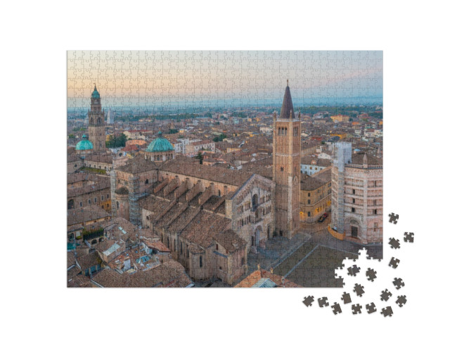 Puzzle 1000 pezzi „Vista dell'alba della Cattedrale di Parma, in Italia.“