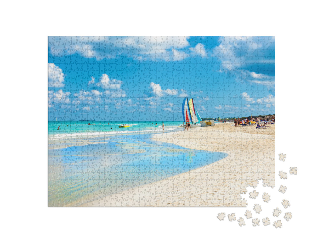 Puzzle 1000 pezzi „La famosa spiaggia di Varadero a Cuba con il mare color turchese“