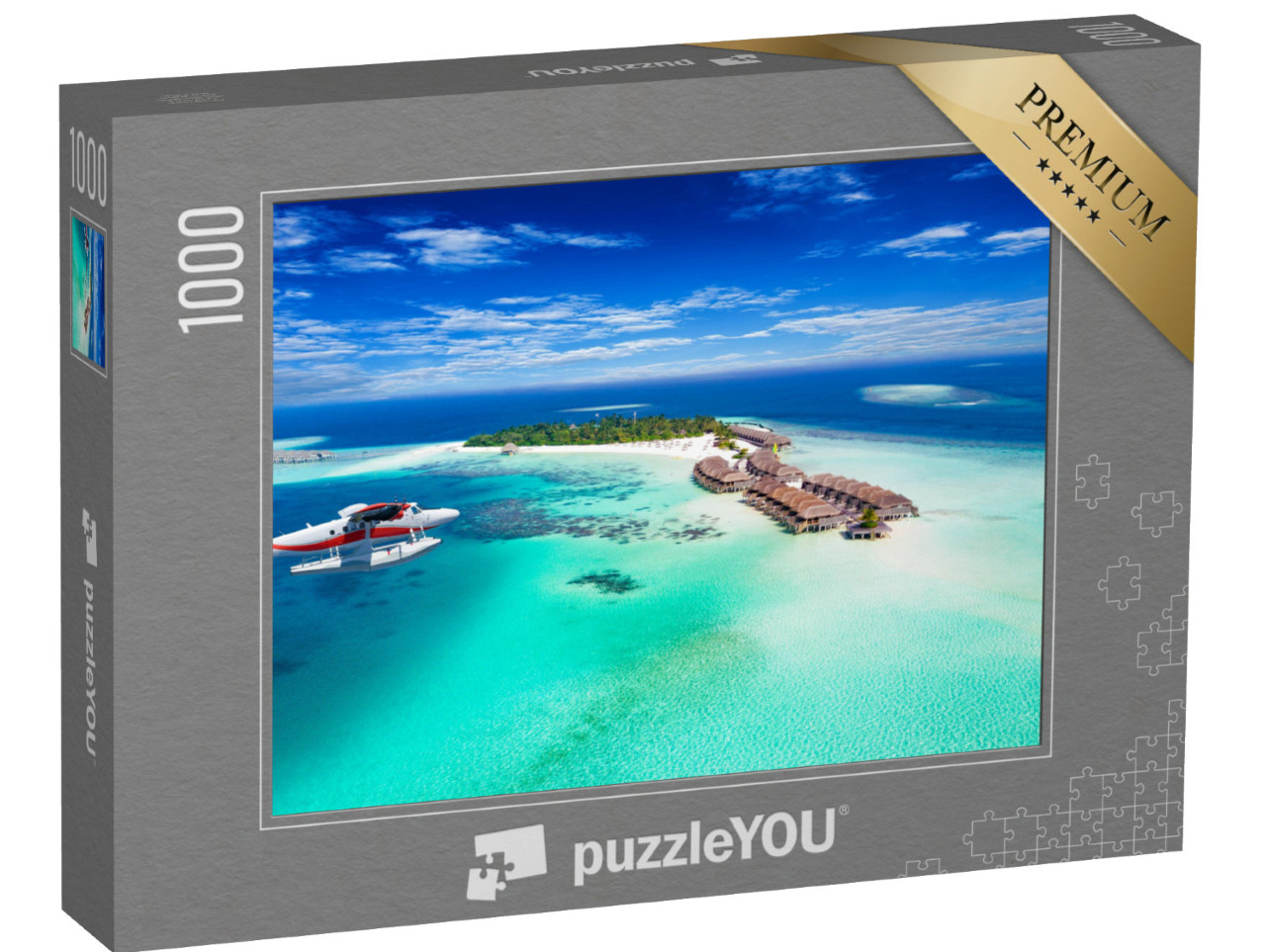 Puzzle 1000 pezzi „Idrovolante in avvicinamento alle Maldive“