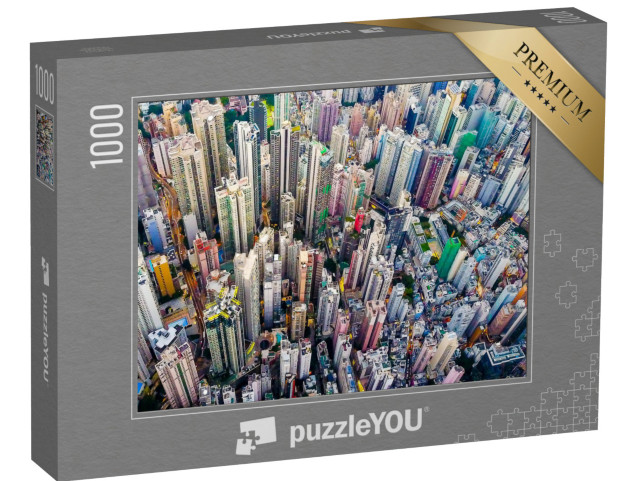 Puzzle 1000 pezzi „Una vista a volo d'uccello di Hong Kong“