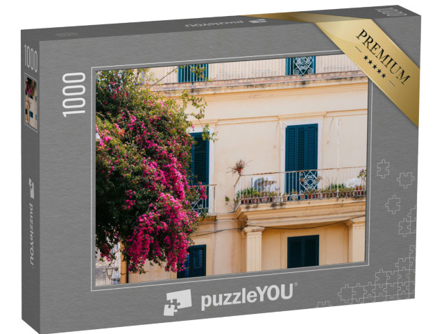 Puzzle 1000 pezzi „Facciata dell'antica architettura del centro di Tropea, Calabria, Italia“
